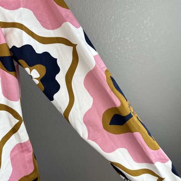 Boden Womens Notch Neck Mini Shift Dress Size 8 Mod Retro Print Cotton Pockets - Picture 2 of 8